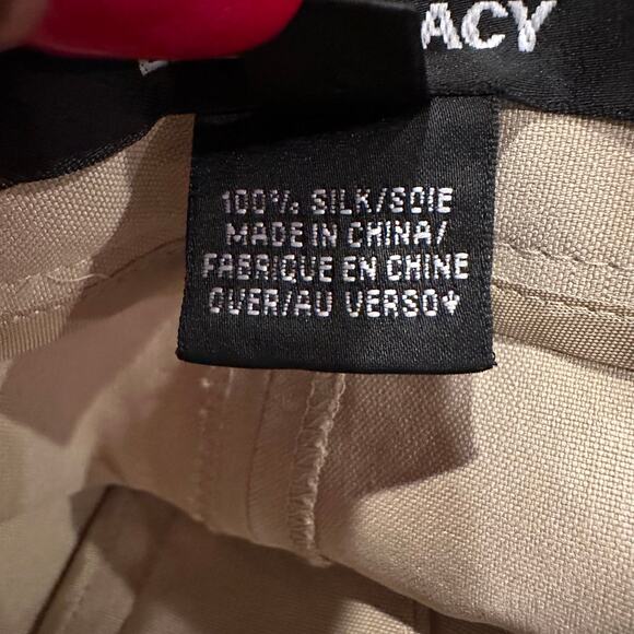 Ellen Tracy 100% Silk Tan Pants sz L Wide Leg Silk Pants - Picture 2 of 8